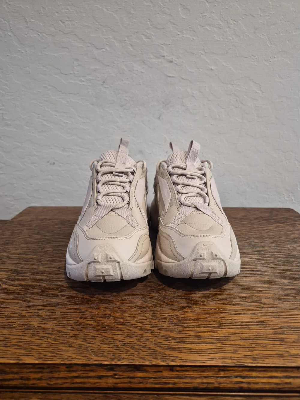 Nike Women's Beige/Light Pink React-Style Casual Trainer